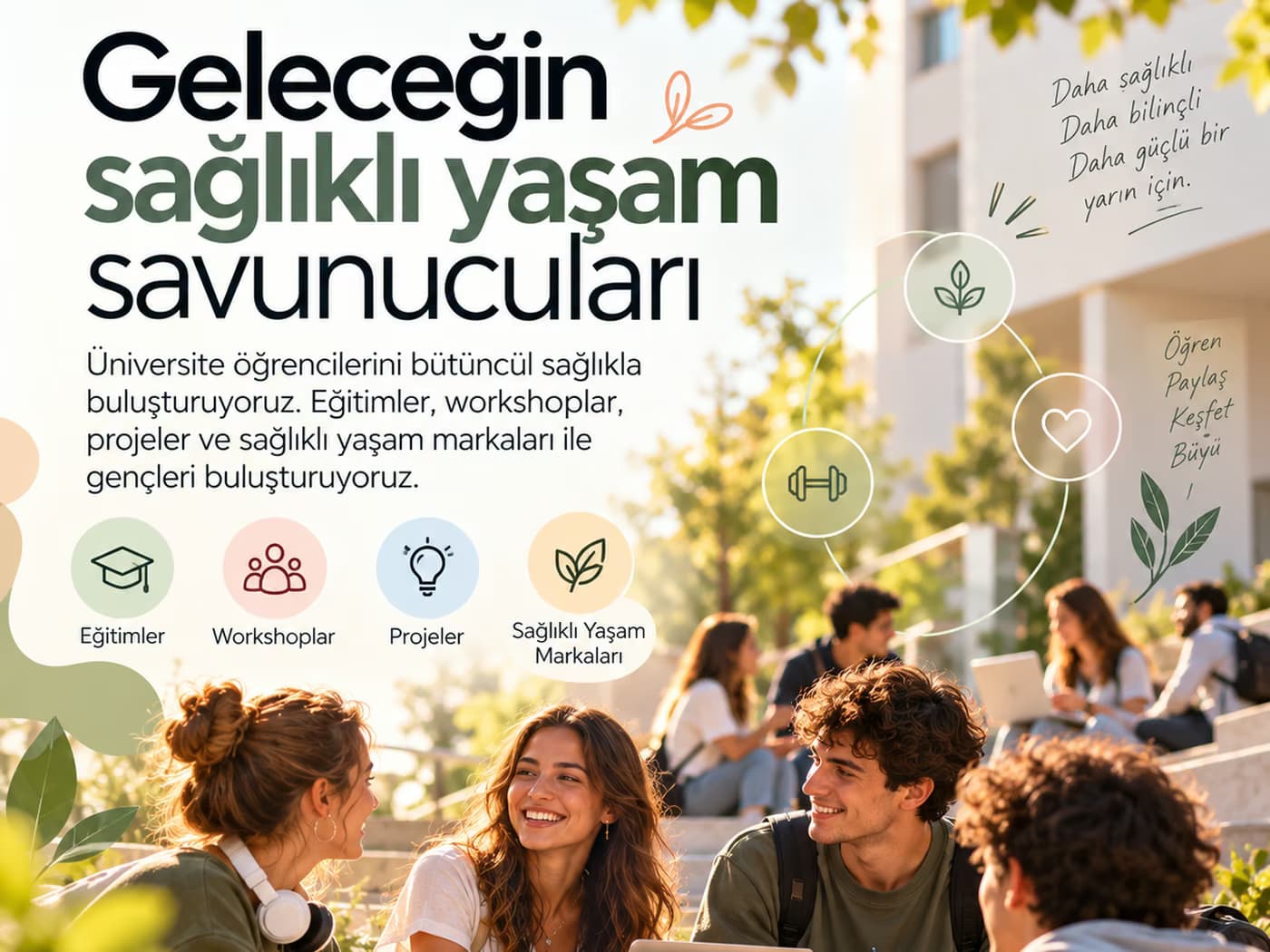 Birlikte çalışan üniversite öğrencileri